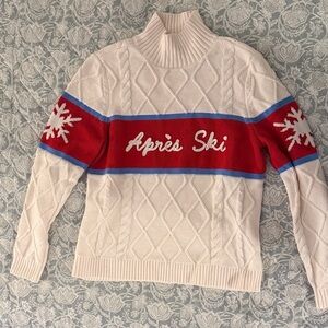 Après Ski Women's Sweater - Cream and Red
